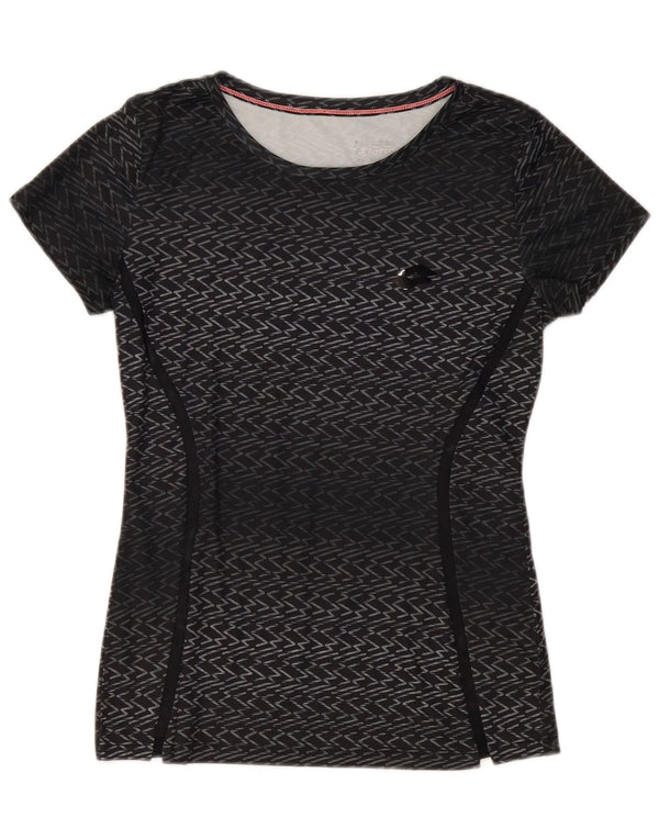 T-shirt da donna Lotto Top UK 12 Medium Black Chevron Poliestere