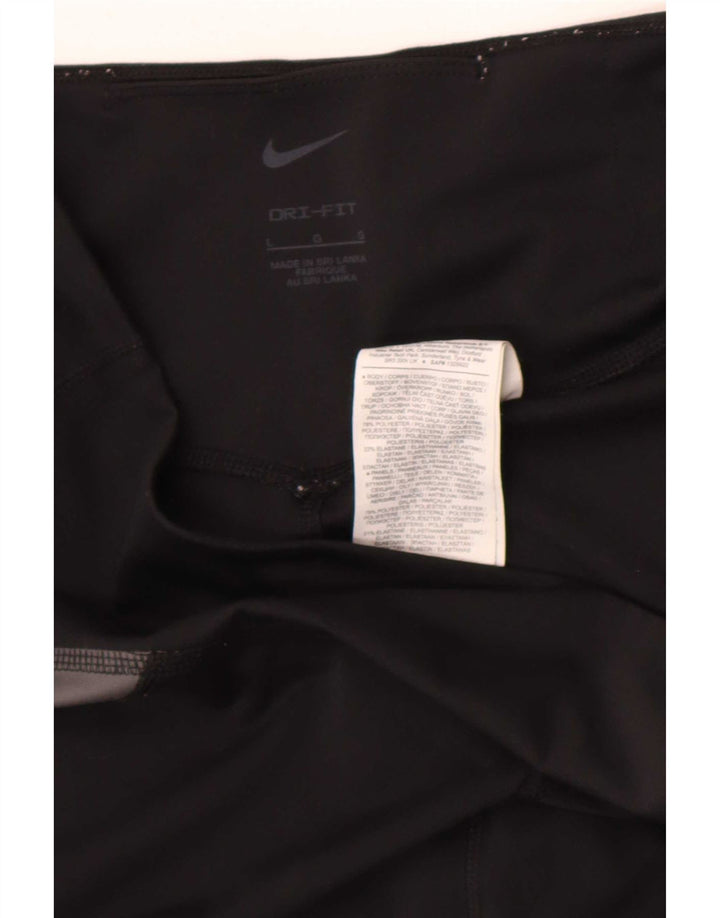 Leggings Nike Dri Fit da donna UK 16 Large Nero Colourblock Poliestere