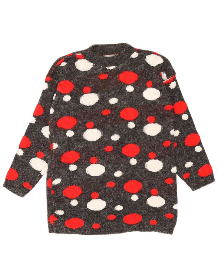 Maglione maglione a collo alto da donna Phoenix UK 16 grande pois grigio