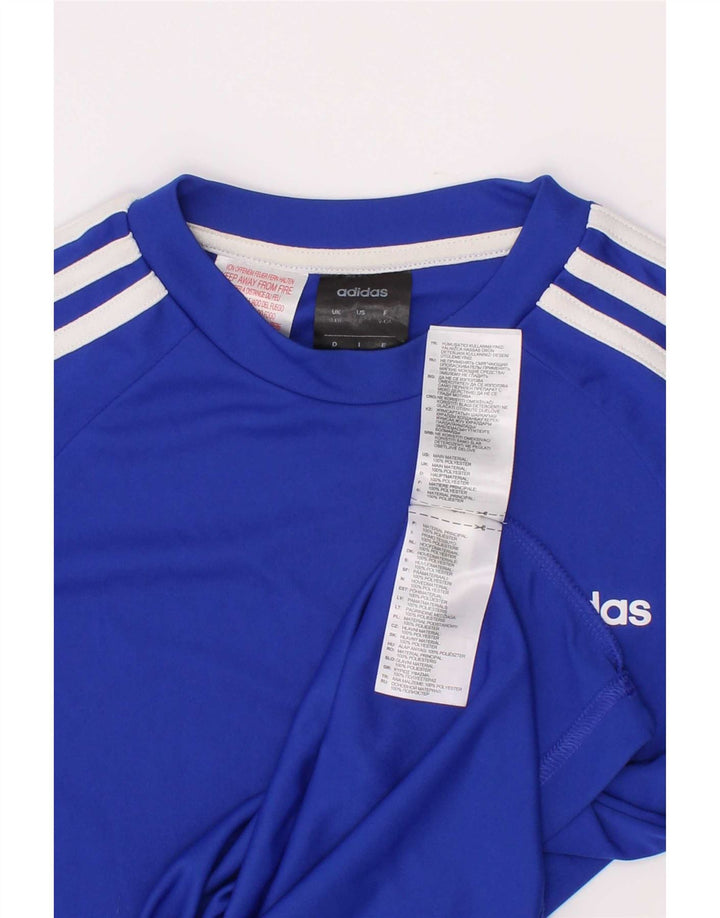 Maglietta Adidas Climalite da ragazzo, 9-10 anni, in poliestere blu