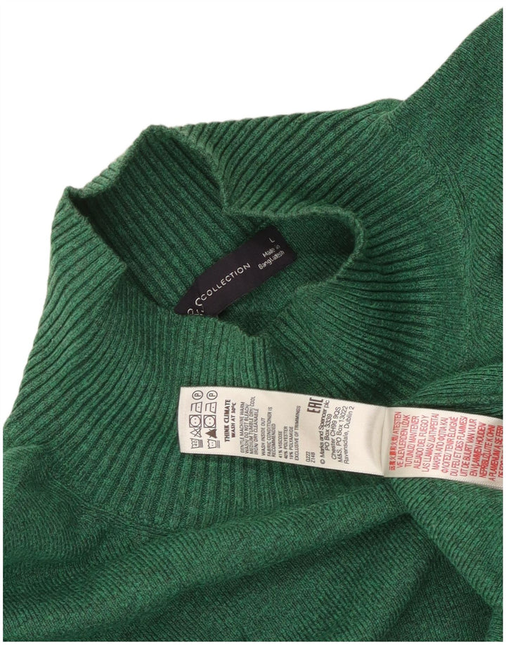 Marks & Spencer maglione lungo da donna con collo alto e collo alto UK 16 grande verde