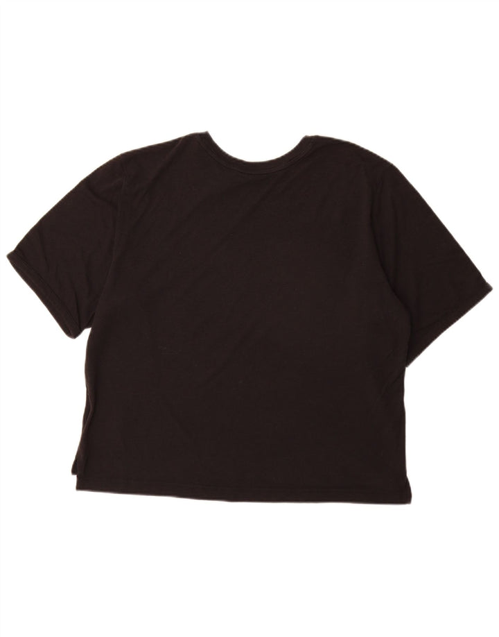 T-shirt grafica da donna Adidas Top UK 16/18 grande poliestere nero
