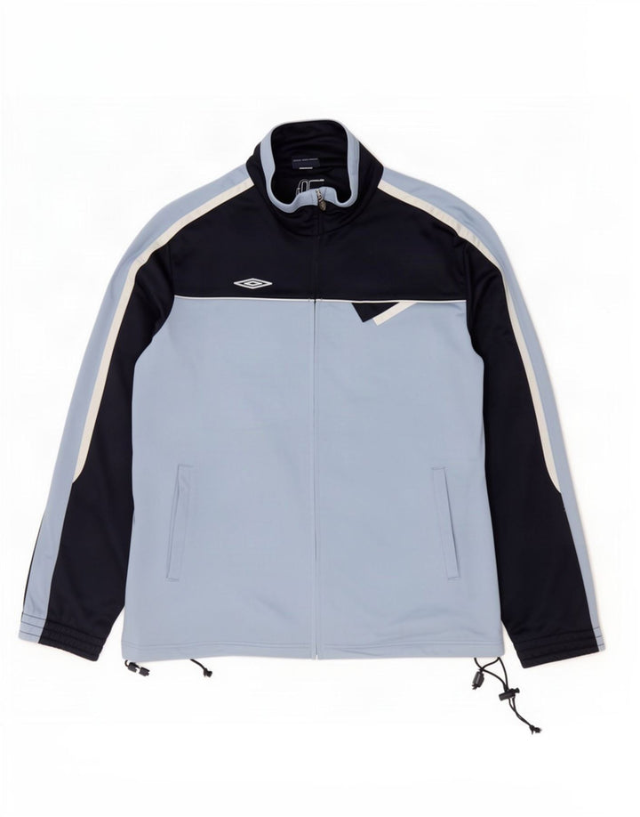 Giacca da tuta da uomo Umbro grande in poliestere color block blu