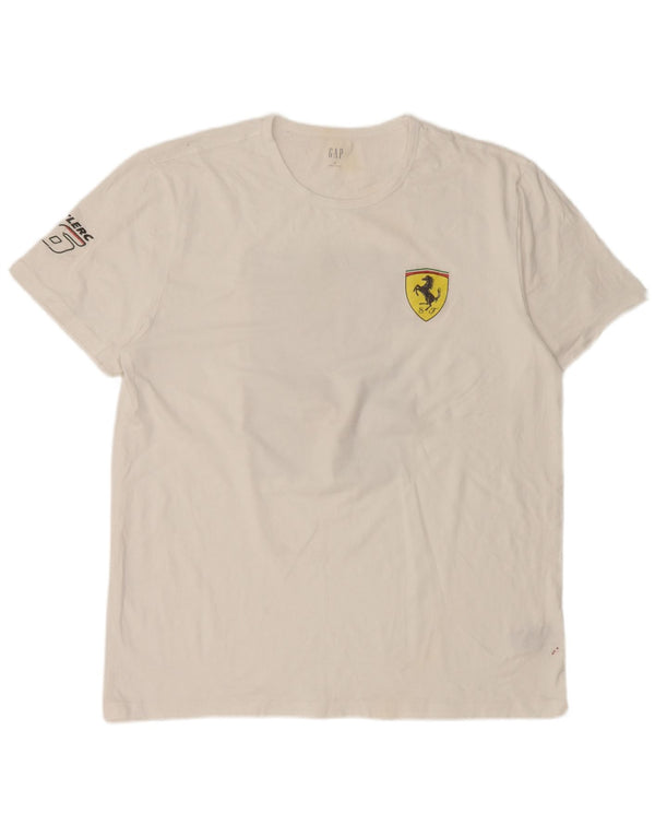 Gap Maglietta grafica da uomo Ferrari Top XL in cotone bianco