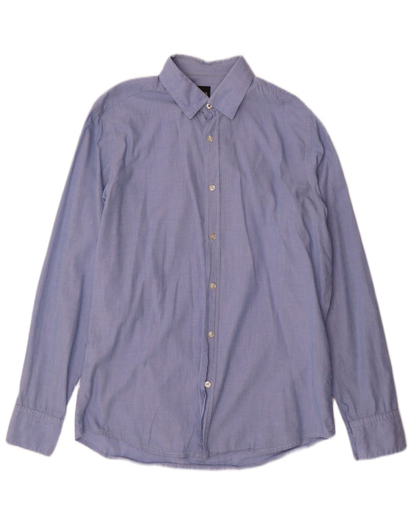 Camicia da uomo Regular Fit Hugo Boss in cotone blu medio
