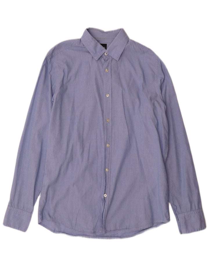 Camicia da uomo Regular Fit Hugo Boss in cotone blu medio