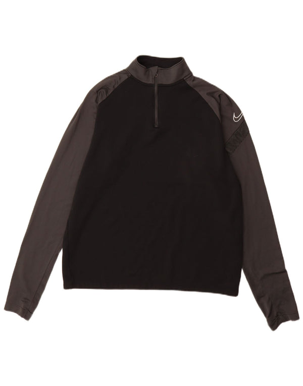 Top della tuta pullover Nike Dri Fit da uomo, poliestere color block medio nero