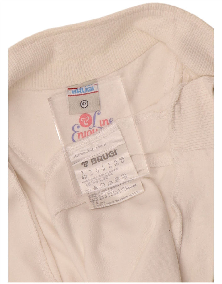 Giacca da ginnastica da donna Brugi UK 10 piccola in cotone bianco