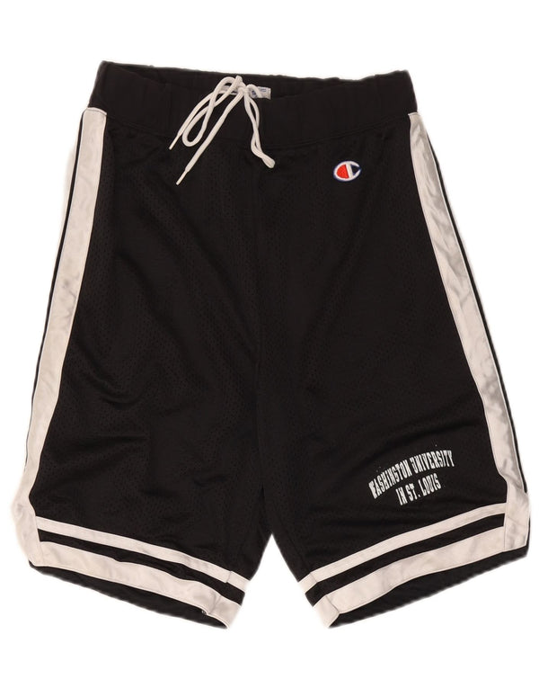 Pantaloncini sportivi da uomo Champion Small in poliestere color block nero