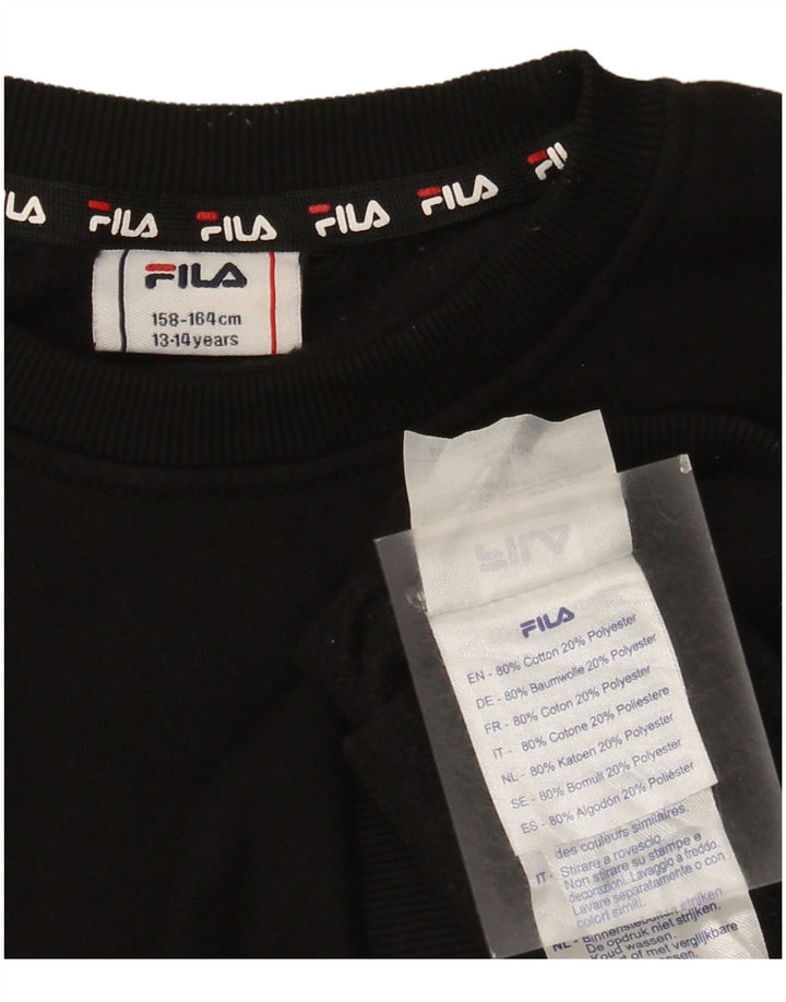 Felpa grafica da bambino Fila 13-14 anni in cotone nero