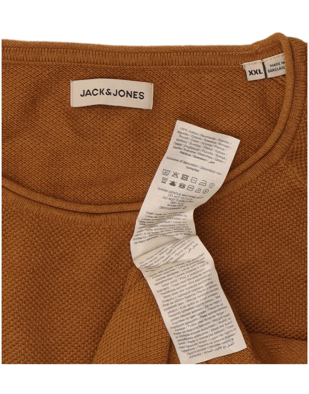 Maglione maglione girocollo da uomo Jack & Jones 2XL cotone marrone