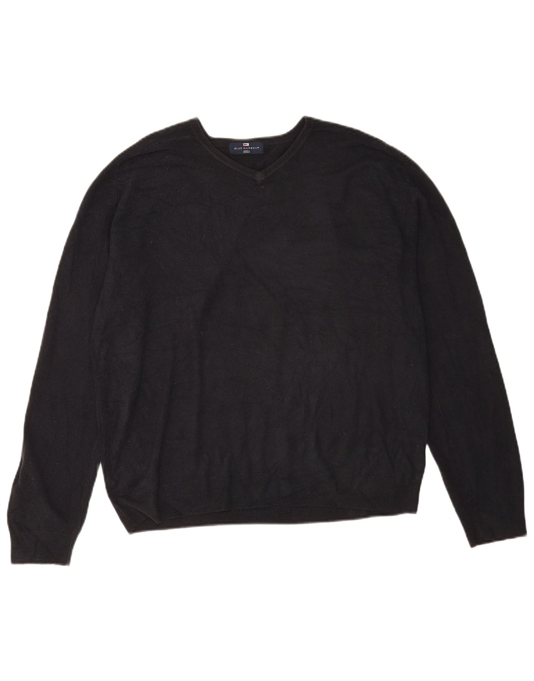 Marks & Spencer Maglione da uomo con scollo a V blu Harbour Grande acrilico blu scuro