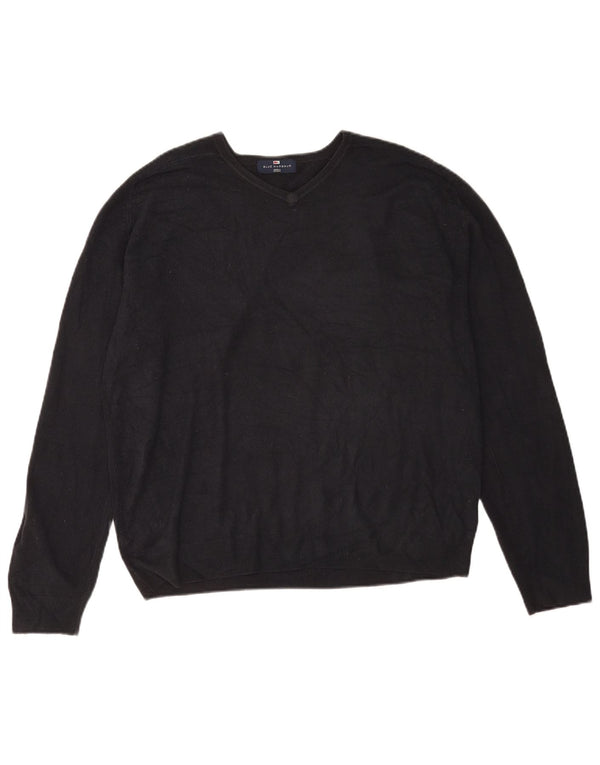 Marks & Spencer Maglione da uomo con scollo a V blu Harbour Grande acrilico blu scuro