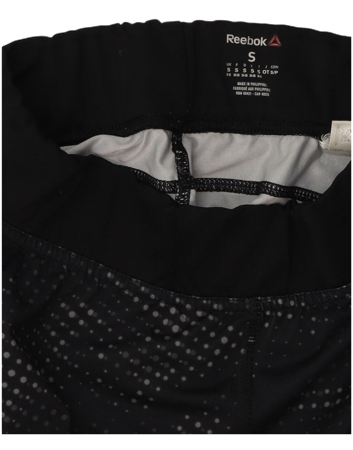 Leggings Capri grafici da donna REEBOK UK 8/10 piccoli neri maculati