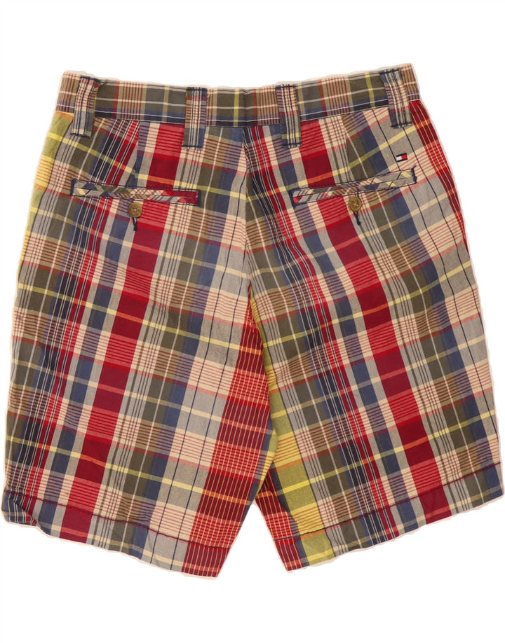 TOMMY HILFIGER Mens Chino Shorts W30 Medium Multicoloured Plaid Cotton Vintage Tommy Hilfiger and Second-Hand Tommy Hilfiger from Messina Hembry 