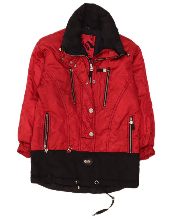 Giacca da sci oversize con cappuccio Rodeo da donna C&A UK 10 Small Red Colourblock
