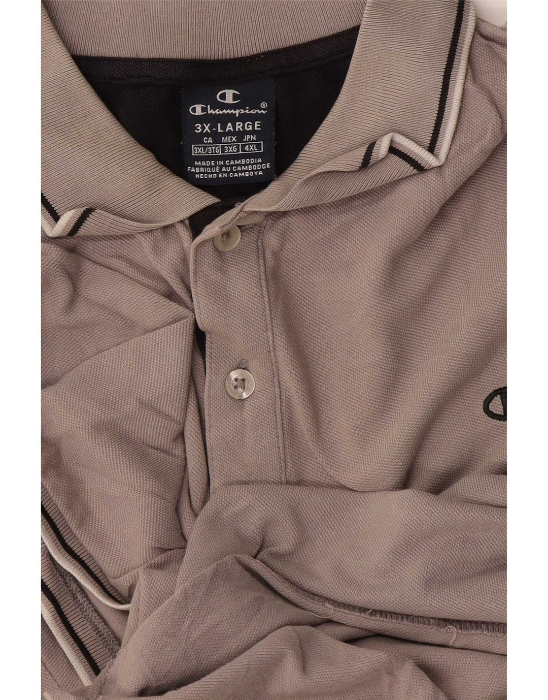 Polo da uomo Champion 3XL a righe grigie