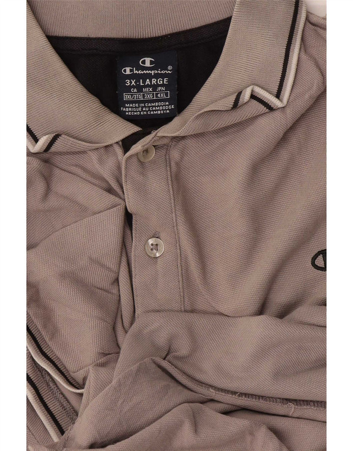 Polo da uomo Champion 3XL a righe grigie