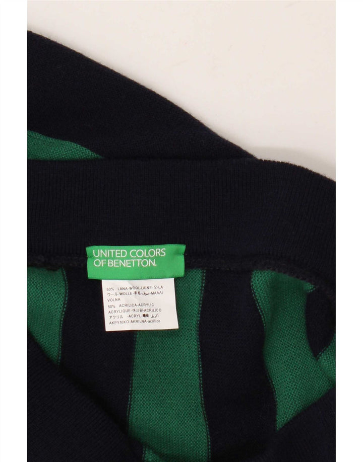 Gonna a trapezio da donna Benetton in maglia media W30 L26 in lana a righe verdi