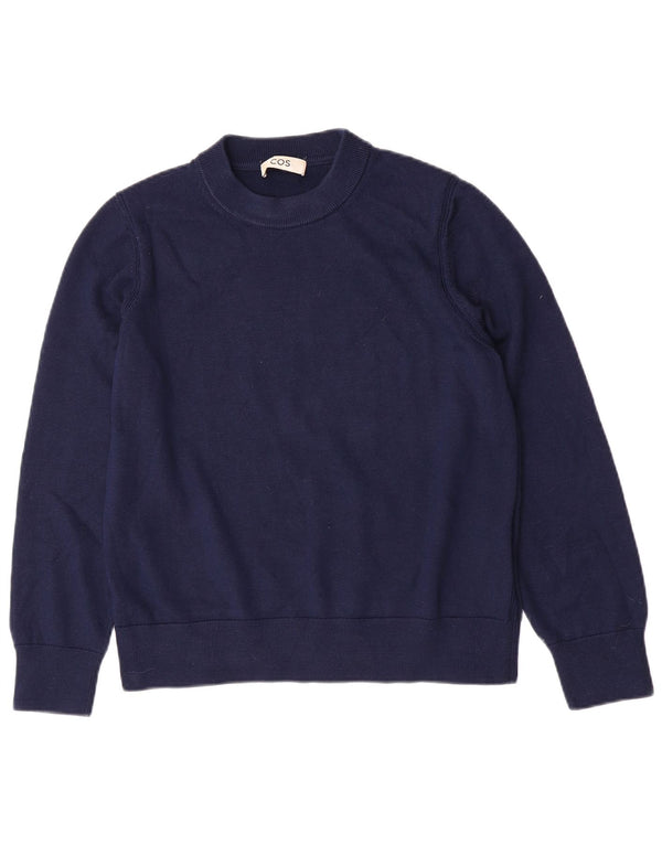 Maglione maglione girocollo da donna Cos in lana blu navy medio