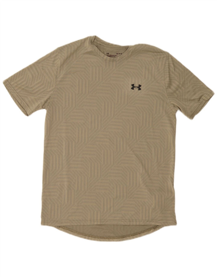 T-shirt da uomo Under Armour Top medio poliestere geometrico kaki