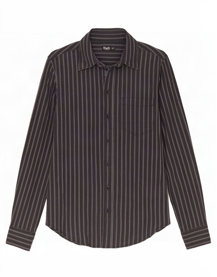 Camicia da uomo Regular Fit Dolce & Gabbana IT 48 Medio a righe blu navy
