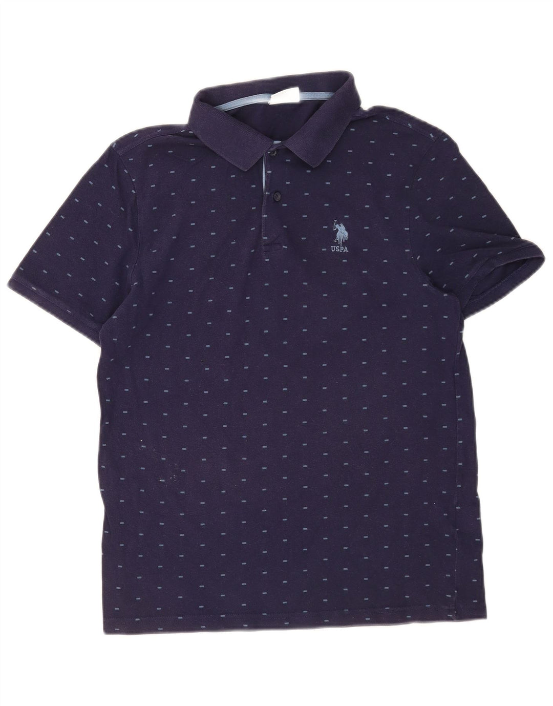 Polo Assn. Camicia da uomo piccola in cotone maculato blu navy