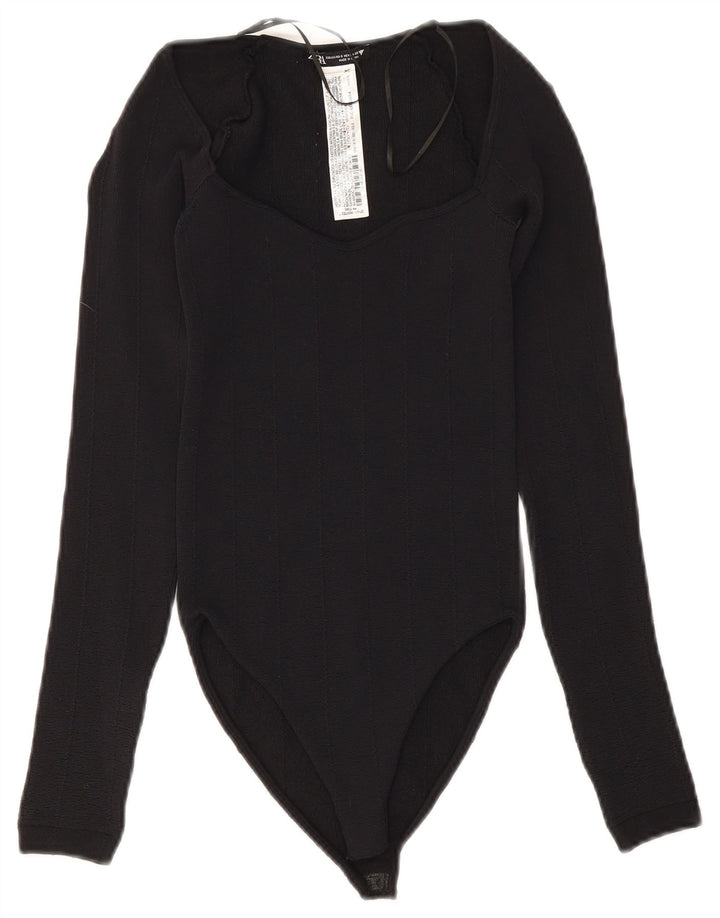Body a maniche lunghe da donna Zara UK 4 XS nero in poliammide