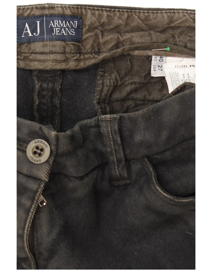 Pantaloni chino slim da donna ARMANI EU 40 medio W27 L30 cotone nero