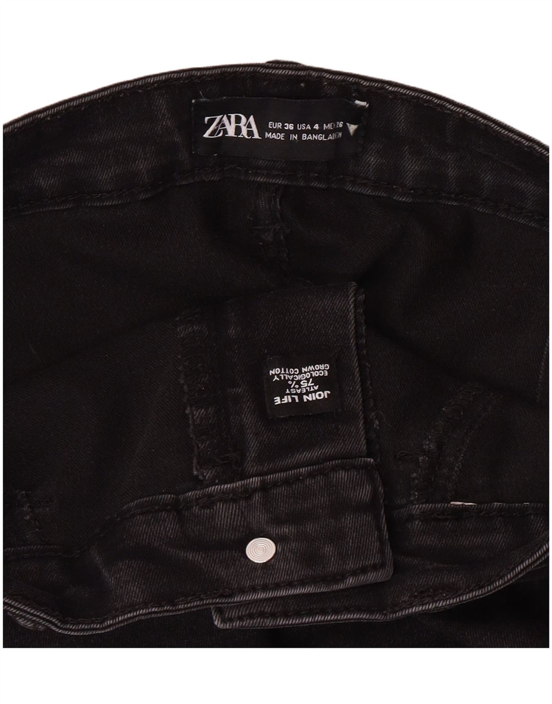 Jeans skinny effetto invecchiato da donna Zara EU 36 XS W26 L27 Nero moderno