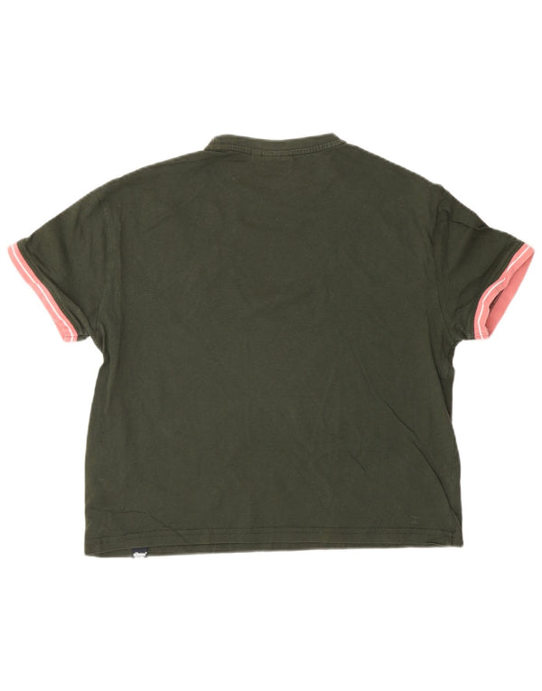 T-shirt oversize da donna Ellesse Top UK 6 XS cotone kaki