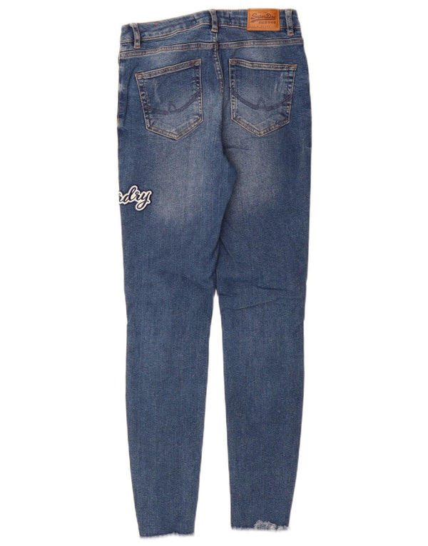 Jeans skinny effetto invecchiato con grafica Sophia da donna SUPERDRY W26 L28 cotone blu