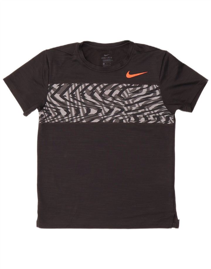 T-shirt grafica Nike da uomo Dri Fit vestibilità standard, piccola, in poliestere nero