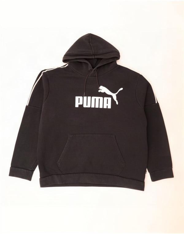 Felpa con cappuccio grafica da uomo Puma XL nera