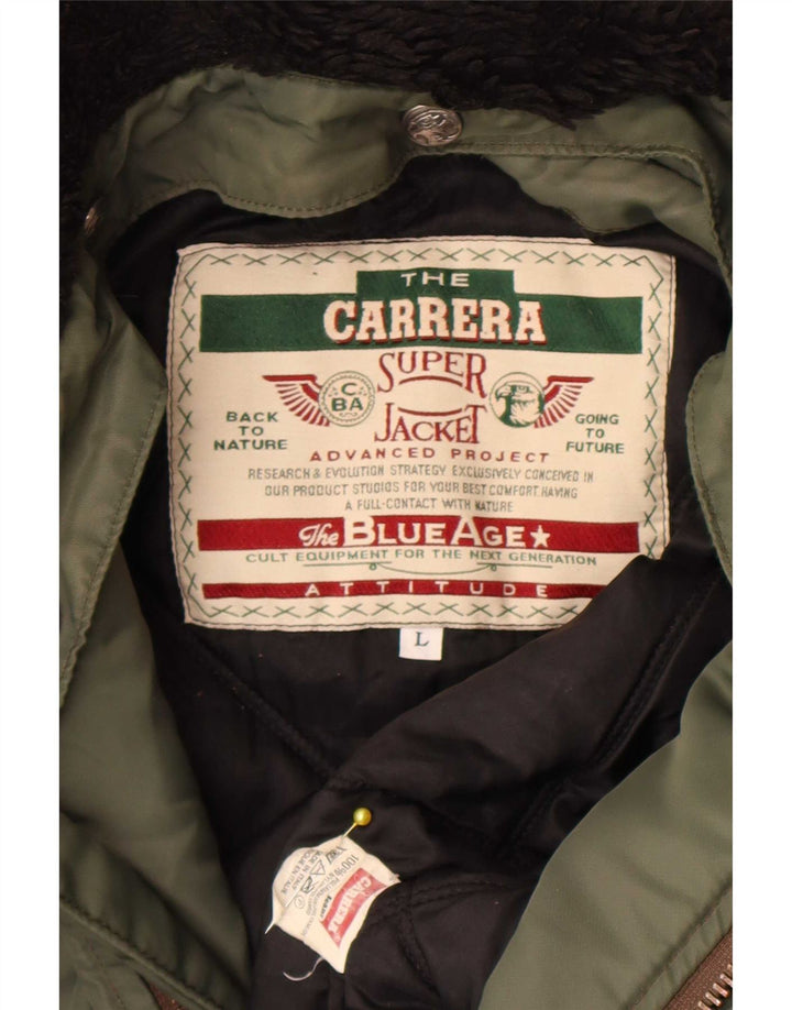 Giubbotto bomber da uomo Carrera UK 40 Large Khaki Colourblock in poliammide