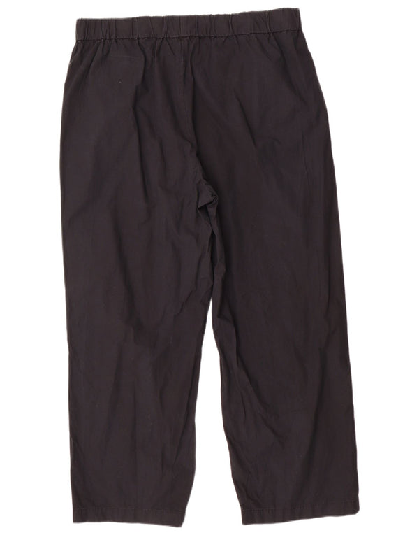 Pantaloni casual a vita alta da donna Marks & Spencer UK 16 Large W36 L27 Neri