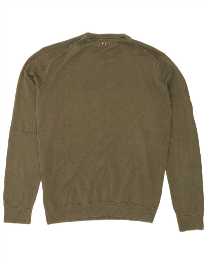 Maglione girocollo da uomo Napapijri piccolo in cotone kaki