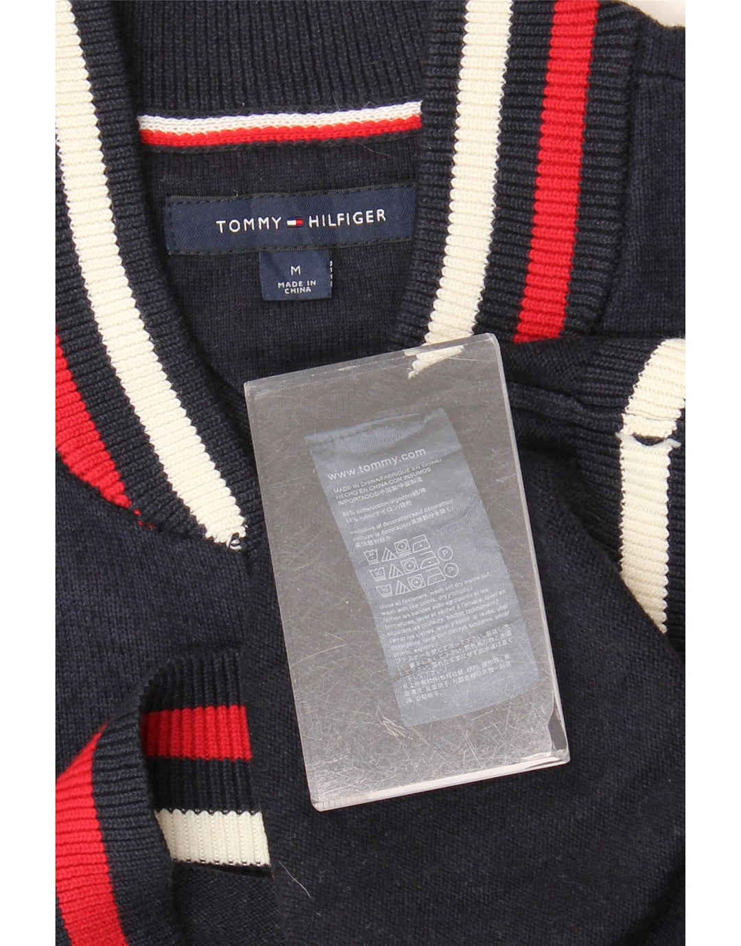 Maglione cardigan da uomo Tommy Hilfiger cotone medio blu navy