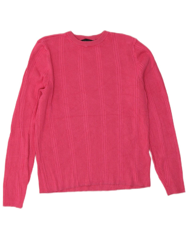 Maglione maglione girocollo da donna Marks & Spencer UK 14 Viscosa rosa medio