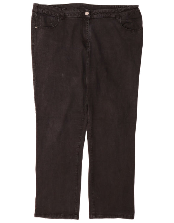 Jeans dritti a vita alta da donna M&Co UK 26 5XL W40 L30 cotone nero
