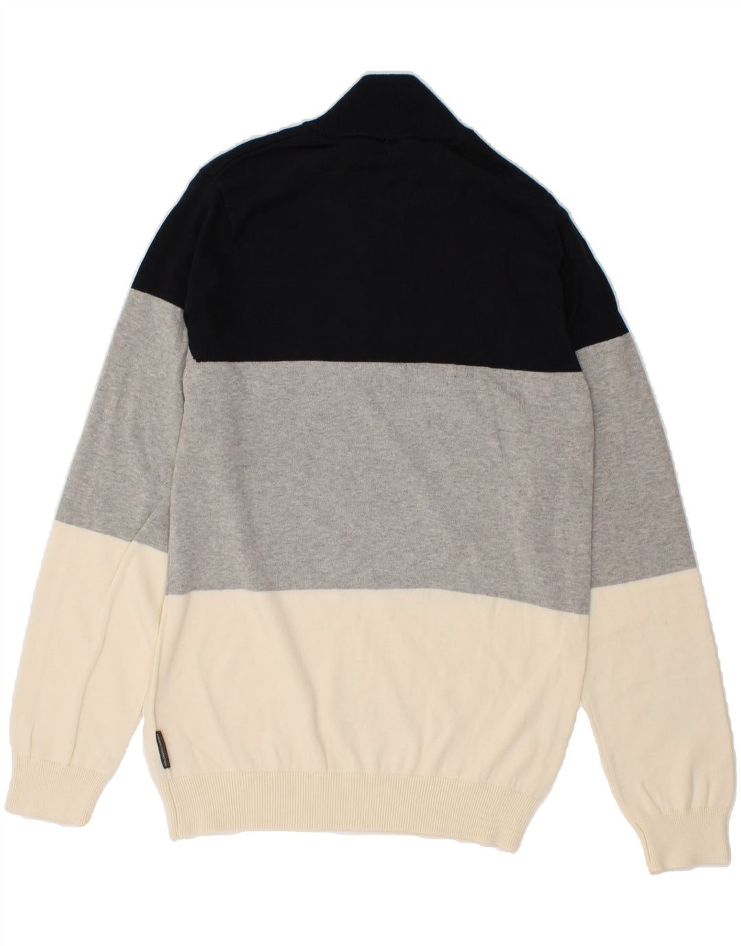 FRENCH CONNECTION Mens Zip Neck Jumper Sweater Medium Multicoloured Vintage French Connection and Second-Hand French Connection from Messina Hembry 
