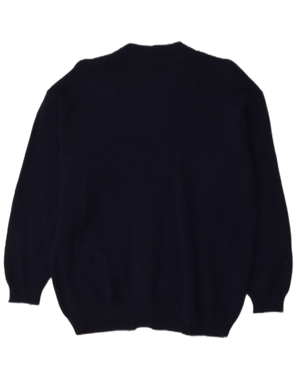 Maglione cardigan da donna vintage UK 18 XL Blu navy