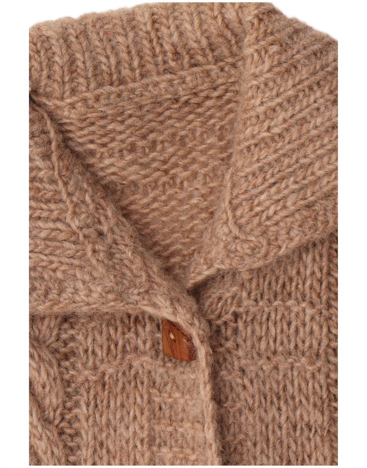Maglione cardigan oversize da donna vintage UK 20 2XL Marrone