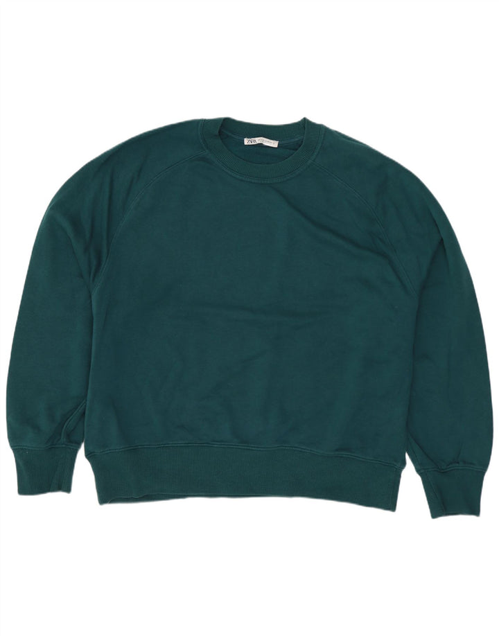 Felpa oversize da donna Zara UK 14 Cotone verde medio