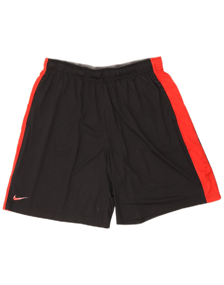 Pantaloncini sportivi Nike Dri Fit da uomo, grandi, in poliestere color block nero