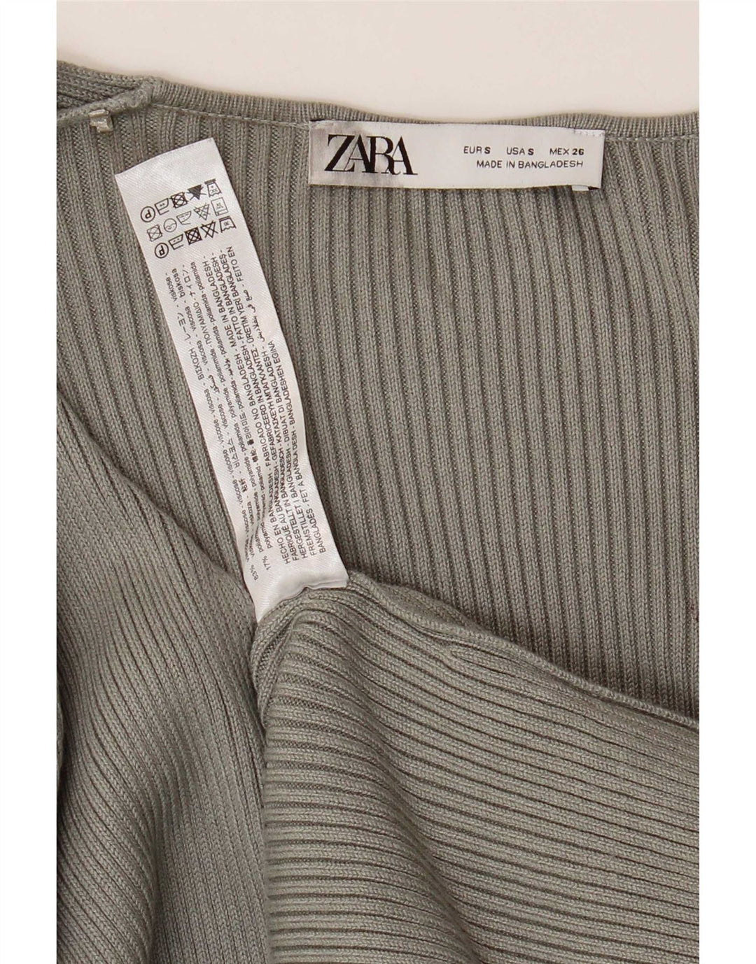 Abito maxi maglione Zara da donna UK 8 piccolo in viscosa grigia
