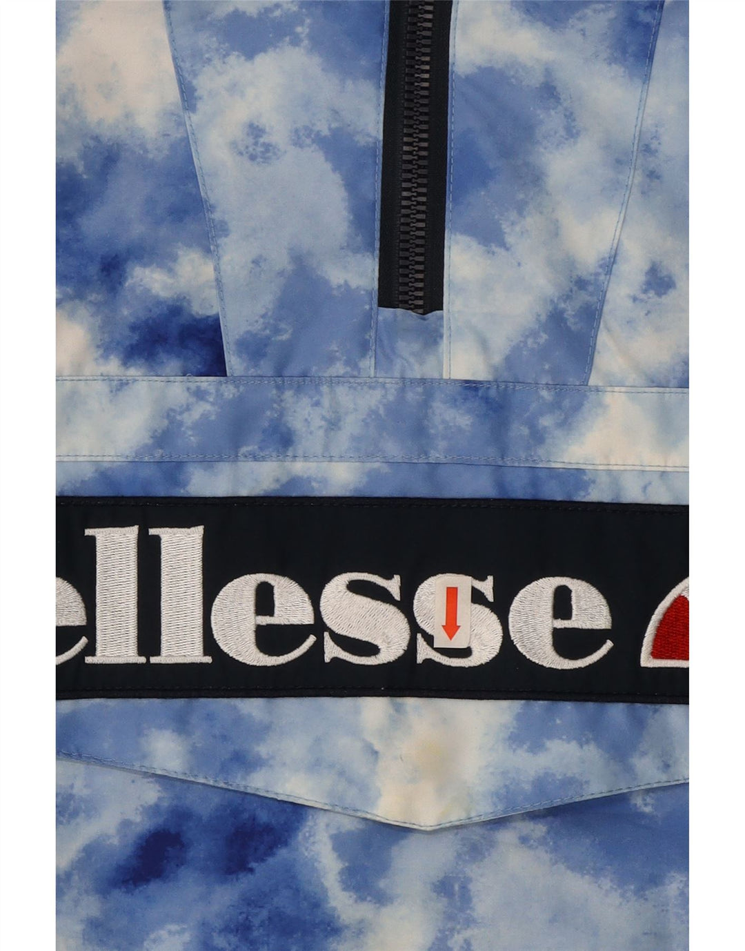 Ellesse Giacca antipioggia da uomo con cappuccio pullover UK 36 Small Blu Tie Dye Poliestere
