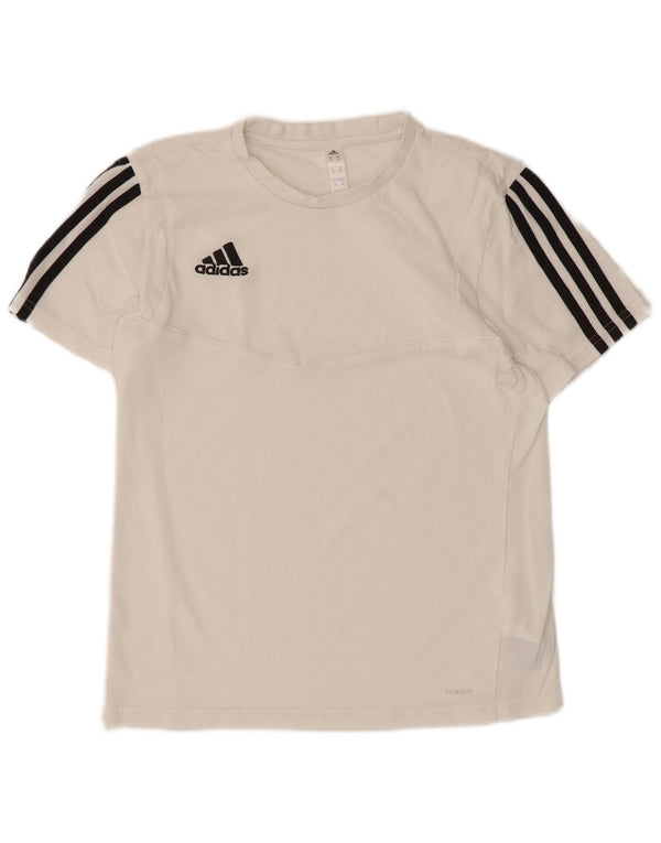 Adidas Womens Climalite T-Shirt Top UK 6 XS White Cotton
