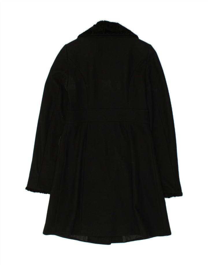 MARKS & SPENCER Womens Standard Overcoat UK 8 Small Black New Wool Vintage Marks & Spencer and Second-Hand Marks & Spencer from Messina Hembry 