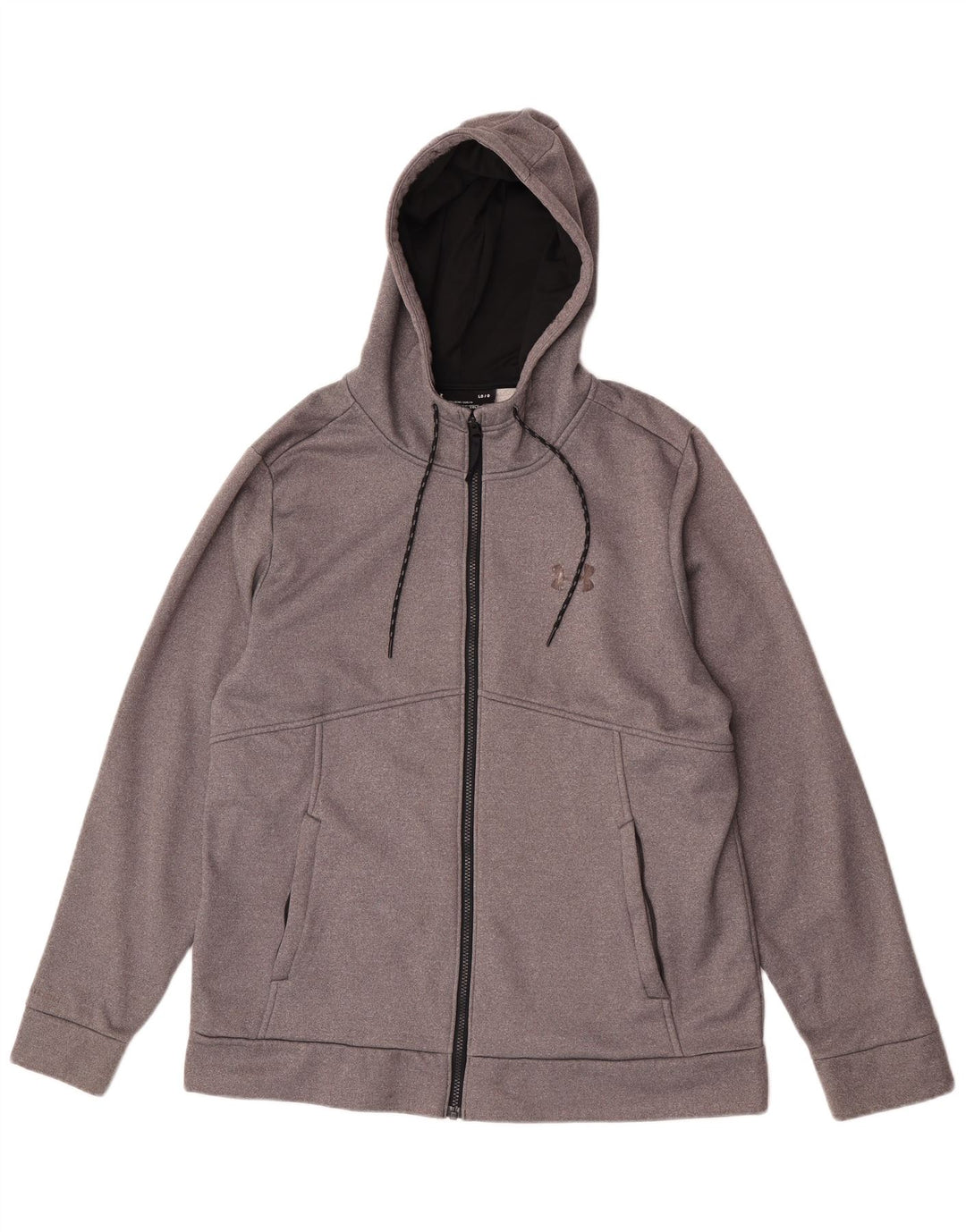 Felpa con cappuccio e zip Under Armour da uomo Cold Gear, grande in poliestere grigio